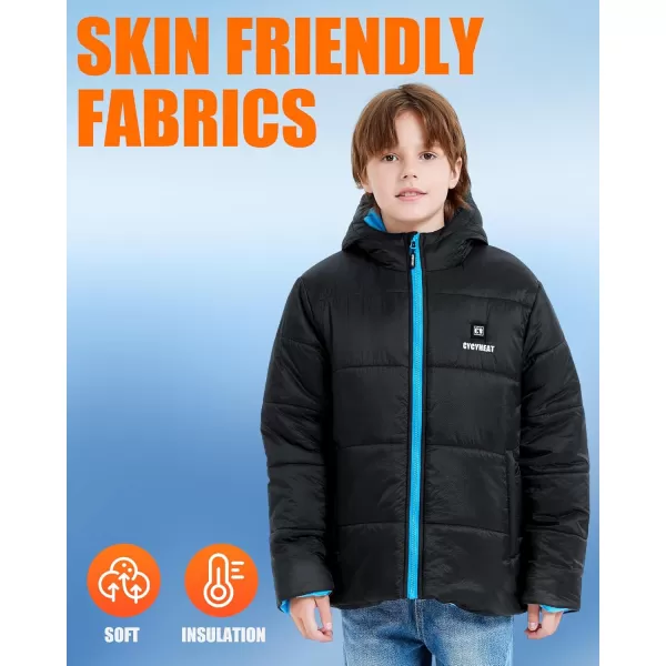 Kids Heated Jacket  Boys and Girls Heating Jackets Hoodie Coat With Battery Pack Heated Clothing for SkiingBlue