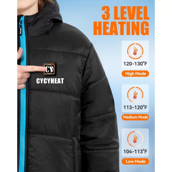Kids Heated Jacket  Boys and Girls Heating Jackets Hoodie Coat With Battery Pack Heated Clothing for SkiingBlue