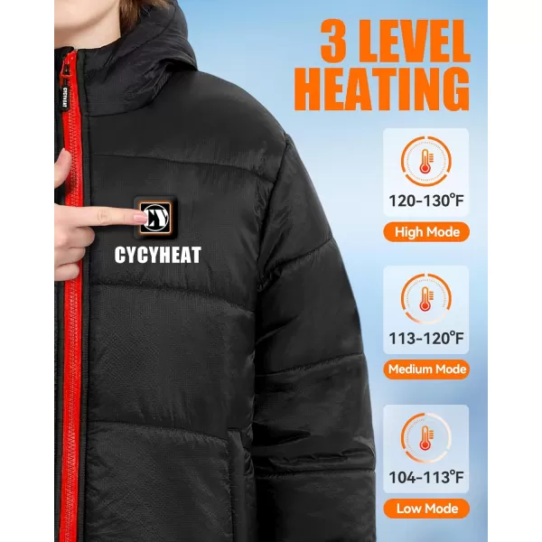 Kids Heated Jacket  Boys and Girls Heating Jackets Hoodie Coat With Battery Pack Heated Clothing for SkiingRed