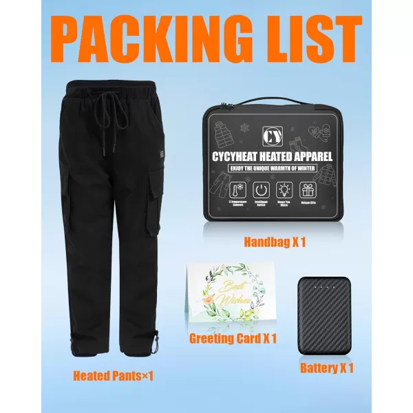 Kids Heated Pants Boys and Girls Heating Pants for Battery Pack Included Suitable for Winter Outdoor Heated PantsBlack