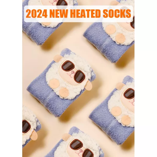 Kids Heated Socks  Boys and Girls Foot Warmer Electric Heating Socks with 4000mah Battery 3 Heating LevelsBlue