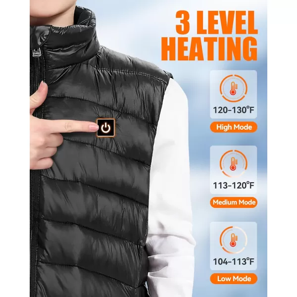 Kids Heated Vest  Boys and Girls Lightweight Heating Vest Jacket Coat With Battery Pack Heated Clothing for SkiingBlack