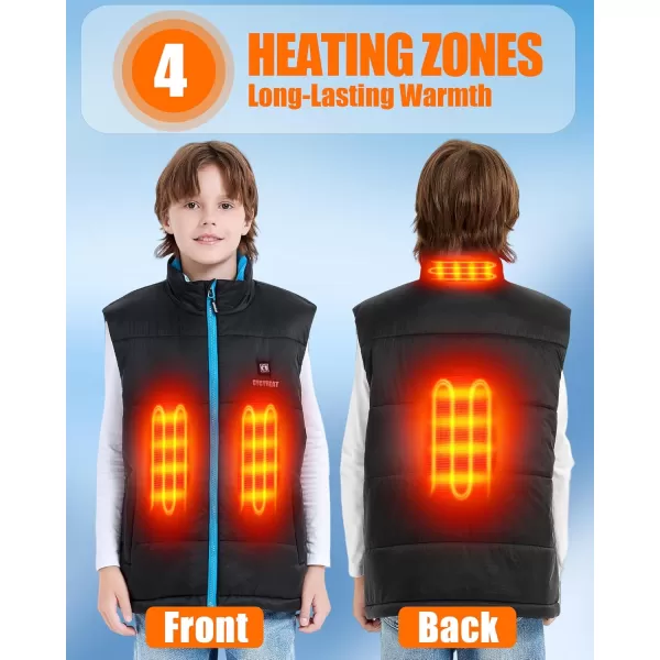 Kids Heated Vest  Boys and Girls Lightweight Heating Vest Jacket Coat With Battery Pack Heated Clothing for SkiingBlue