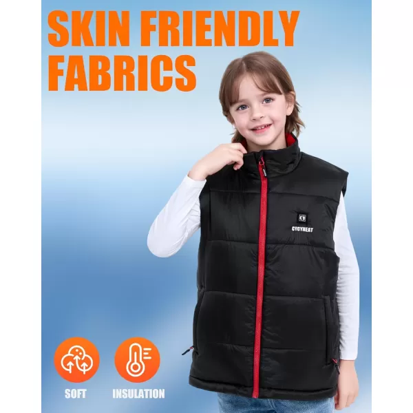 Kids Heated Vest  Boys and Girls Lightweight Heating Vest Jacket Coat With Battery Pack Heated Clothing for SkiingRed