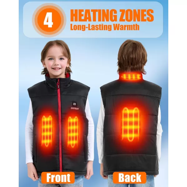 Kids Heated Vest  Boys and Girls Lightweight Heating Vest Jacket Coat With Battery Pack Heated Clothing for SkiingRed