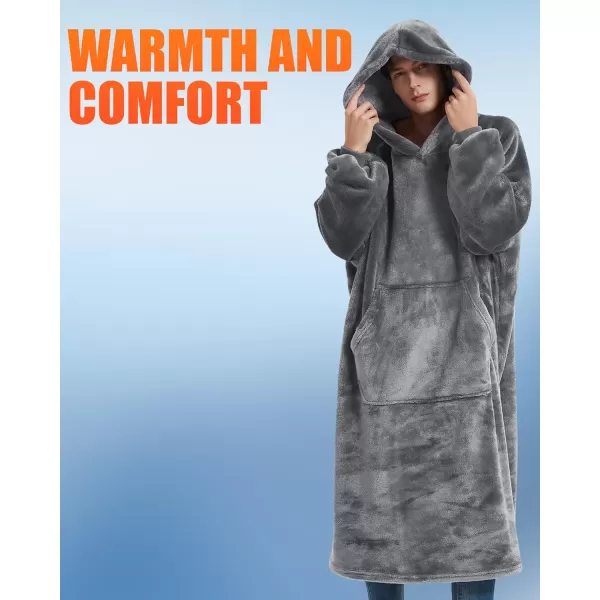 Wearable Blanket Hoodie  Cozy Blanket with Giant Pocket Wearable Blanket for OutdoorsGray