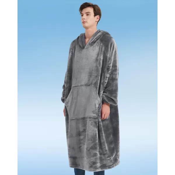 Wearable Blanket Hoodie  Cozy Blanket with Giant Pocket Wearable Blanket for OutdoorsGray