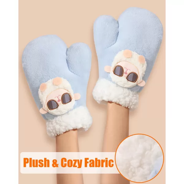 Women Heated Gloves Hand Warmer  Rechargeable Electro Heating Gloves 2pcs DC 2500mAh Battery 3 Heating LevelsBlue