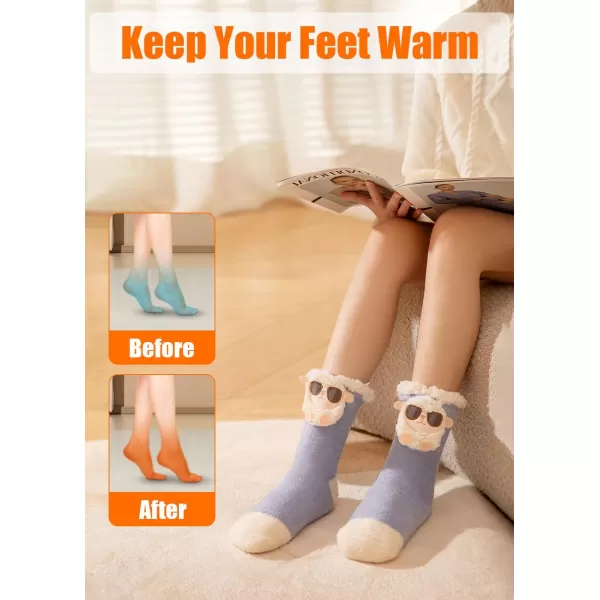 Women Heated Socks Foot Warmer for Bed Indoor Thickening Electric Heating Socks with 4000mah Battery 3 Heating LevelsBlue