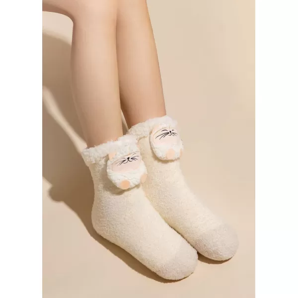 Women Heated Socks Foot Warmer for Bed Indoor Thickening Electric Heating Socks with 4000mah Battery 3 Heating LevelsWhite