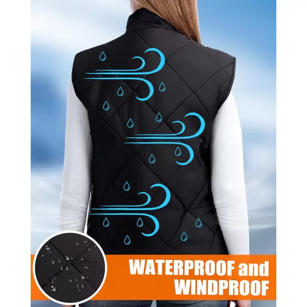 Women Heated Vest  Lightweight Heating Vest Jacket Coat Clothing 8 Heated Zones 3 Temperature LevelsBlack 74v Dc Port 12000mah Battery Included