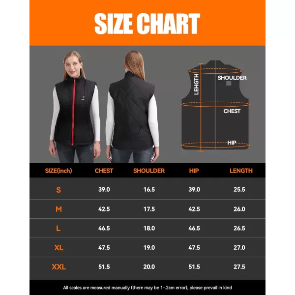 Women Heated Vest  Lightweight Heating Vest Jacket Coat Clothing 8 Heated Zones 3 Temperature LevelsBlackbattery Not Included