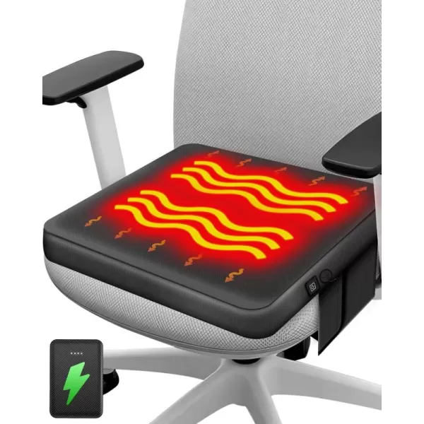 10000mAh Heated Seat Cushion Battery Operated  Portable USB Rechargeable Heating Seat CushionBlack