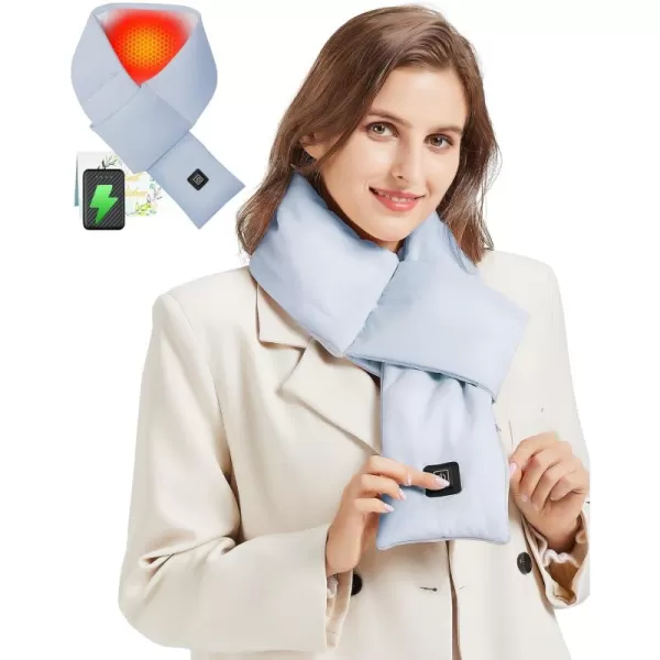 Heated Scarf  Neck Warmer Men and Women Rechargeable Heating Scarfs with Battery 3 Heated Levels Christmas GiftGray