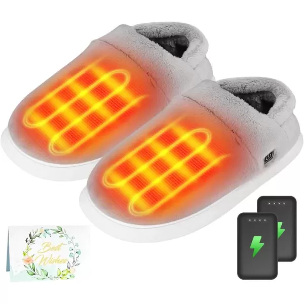 Heated Slippers  Foot Warmer for Men ampamp Women Electric Heating Slippers with 2 Pcs 4000mAh Battery 3 Heating LevelsHeeled Slippers