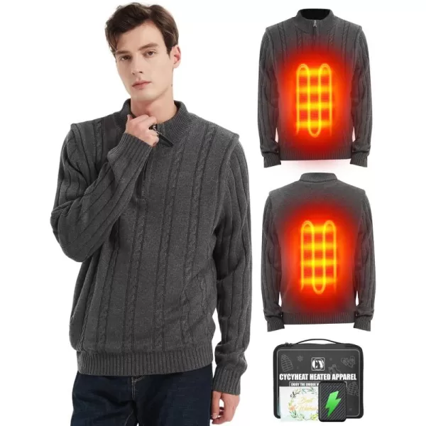 Heated Sweater Jacket Vest for Men and Women 74V Lightweight Heating Sweater Coat with 10000mAh BatteryJackets Dark Gray