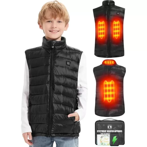 Kids Heated Vest  Boys and Girls Lightweight Heating Vest Jacket Coat With Battery Pack Heated Clothing for SkiingBlack