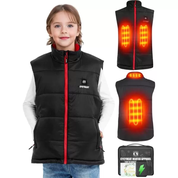 Kids Heated Vest  Boys and Girls Lightweight Heating Vest Jacket Coat With Battery Pack Heated Clothing for SkiingRed