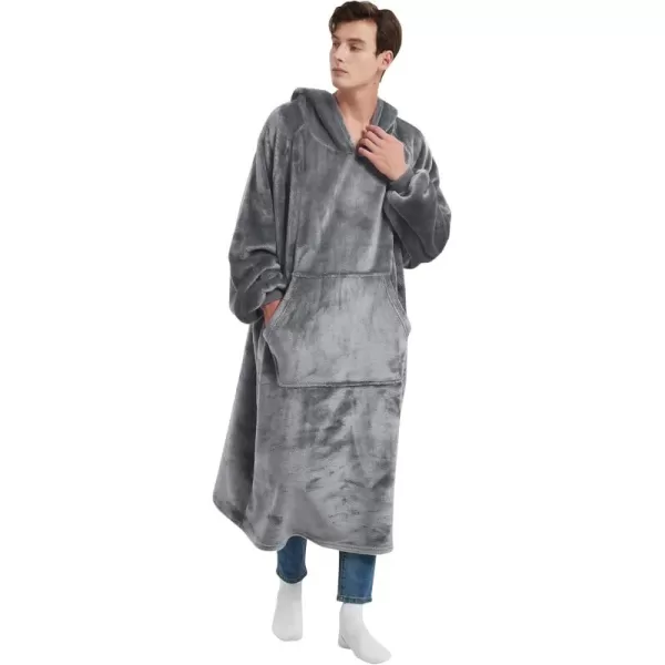 Wearable Blanket Hoodie  Cozy Blanket with Giant Pocket Wearable Blanket for OutdoorsGray