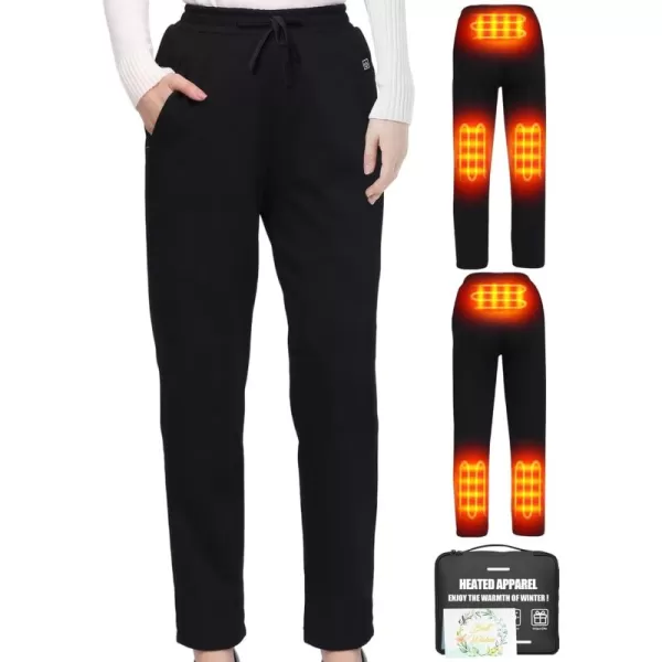 Women Heated Pants  Thicken Heating Pants for Womens 6 Heated Zone 3 Temperature Control Batteries Not IncludedBlack