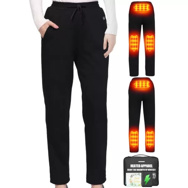 Women Heated Pants  Thicken Heating Pants for Womens 6 Heated Zone 3 Temperature Control Batteries Not IncludedBlackincludes 10000mah Battery