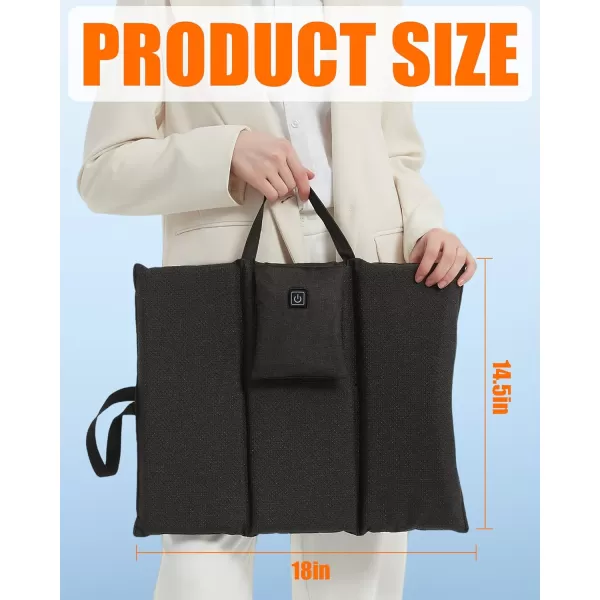 image10000mAh Heated Seat Cushion Battery Operated  Portable USB Rechargeable Heating Seat Cushion BlackFoldableBlackfoldable