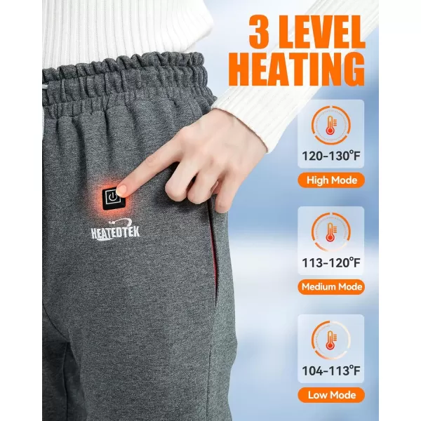 imageWomen Heated Pants Soft Heating Sweat Pants for Womens 6 Heated Zone 3 Temperature Control Batteries Not IncludedGreybattery Not Included