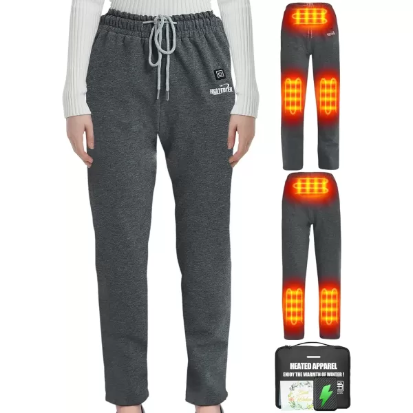 imageWomen Heated Pants Soft Heating Sweat Pants for Womens 6 Heated Zone 3 Temperature Control Batteries Not IncludedGreyincludes 10000mah Battery