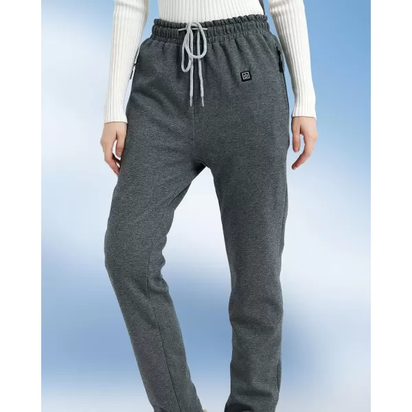 imageWomen Heated Pants Soft Heating Sweat Pants for Womens 6 Heated Zone 3 Temperature Control Batteries Not IncludedGreyincludes 10000mah Battery