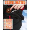 imageKids Heated Gloves  Boys and Girls Waterproof Ski Heating Gloves with 2pcs DC 2700mAh Battery 3 Heating LevelsBlack