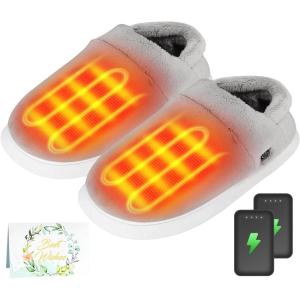 imageHeated Slippers  Foot Warmer for Men ampamp Women Electric Heating Boots with 2 Pcs 4000mAh Battery 3 Heating Levels2025 Upgraded Heeled Slippers