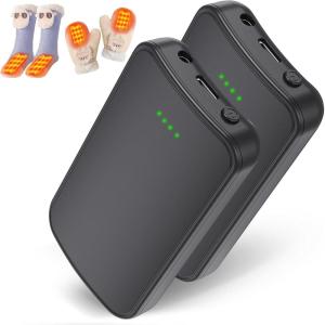 image2PCS Battery Pack for Heated Gloves Scarf Socks and Heating Slippers Heated Clothing Replacement Battery Pack 5V2A DC Port 6000mAh37V2A DC Port 4000mAh