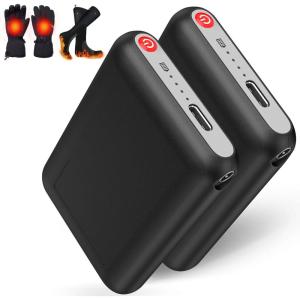 image2PCS Battery Pack for Heated Gloves Scarf Socks and Heating Slippers Heated Clothing Replacement Battery Pack 5V2A DC Port 6000mAh74V2A DC Port 2700mAh