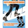 imageHeated Socks  Women and Men Electric Heating Wool Knee High Skiing Socks Upgraded 5000mAh Battery PackBlack