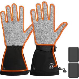 imageWork Heated Gloves  Cutting Cut Resistant Heating Gloves Upgraded 5000mAh Battery PackGrey