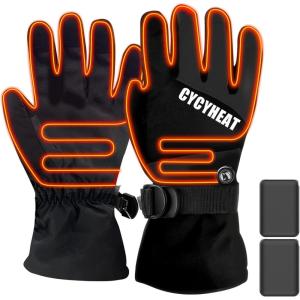 imageKids Heated Gloves  Boys and Girls Waterproof Ski Heating Gloves Upgraded 5000mAh Battery PacBlack