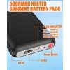 image5V2A 6000mAh Battery Pack for Heated Gloves Scarf Socks and Heating Slippers Heated Clothing Replacement Battery PackBlack