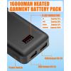 image74V2A 10000mAh Battery Pack for Heated Vest Jacket Coat Pants and Heating Underwear Heated Clothing Replacement Battery PackBlack