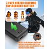 image74V2A 10000mAh Battery Pack for Heated Vest Jacket Coat Pants and Heating Underwear Heated Clothing Replacement Battery PackBlack