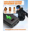 image74V2A 10000mAh Battery Pack for Heated Vest Jacket Coat Pants and Heating Underwear Heated Clothing Replacement Battery PackBlack