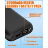 image74V2A 10000mAh Battery Pack for Heated Vest Jacket Coat Pants and Heating Underwear Heated Clothing Replacement Battery PackBlack
