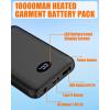 image74V2A 10000mAh Battery Pack for Heated Vest Jacket Coat Pants and Heating Underwear Heated Clothing Replacement Battery PackBlack