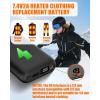 image74V2A 10000mAh Battery Pack for Heated Vest Jacket Coat Pants and Heating Underwear Heated Clothing Replacement Battery PackBlack