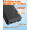 image74V2A 10000mAh Battery Pack for Heated Vest Jacket Coat Pants and Heating Underwear Heated Clothing Replacement Battery PackBlack