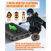 image74V2A 10000mAh Battery Pack for Heated Vest Jacket Coat Pants and Heating Underwear Heated Clothing Replacement Battery PackBlack