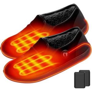 imageHeated Shoes  Foot Warmer Slippers for Men ampamp Women Electric Heating Slippers Upgraded 6000mAh Battery PackBlack