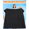 image20000mAh Large Heated Blanket Battery Powered with Upgraded 74V Battery Pack 62x55 in Portable Cordless Throw Electric Rechargeable Heating Blankets Black 62x55 in Shawl BlanketBlack