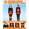 imageHeated Underwear  Women and Men Elastic Heated Thermal Underwear Pants Set Upgraded 74V 2PCS Battery PackWomens Black  Red
