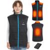 imageUpgrade Kids Heated Vest  Boys and Girls Quilted Lightweight Heating Jacket Coat Upgraded 74V Battery PackBlack