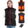 imageUpgrade Kids Heated Vest  Girls and Boys Quilted Lightweight Heating Jacket Coat Upgraded 74V Battery PackBlack